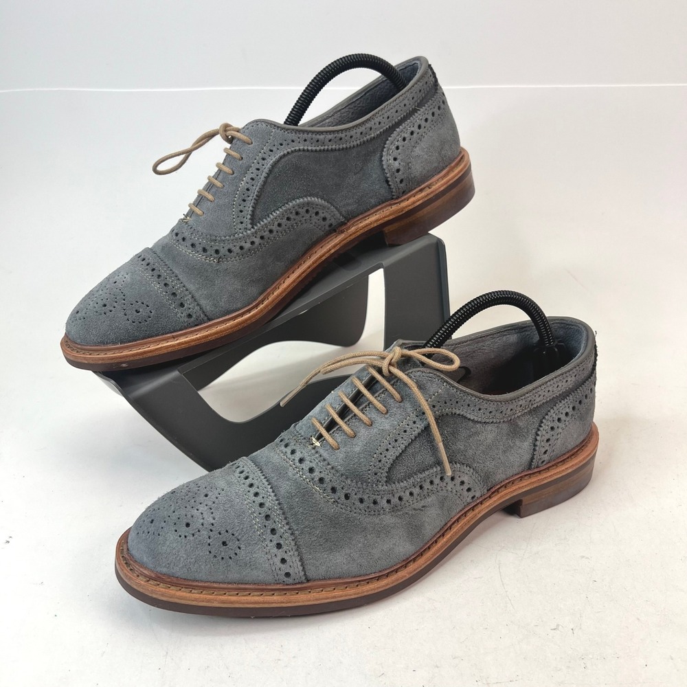 Allen Edmonds Strandmok‎ Cap-toe Oxford Suede Shoes Men 9D Grey